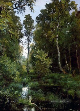  wald - überwucherter Teich am Rande des Waldes siverskaya 1883 klassische Landschaft Ivan Ivanovich